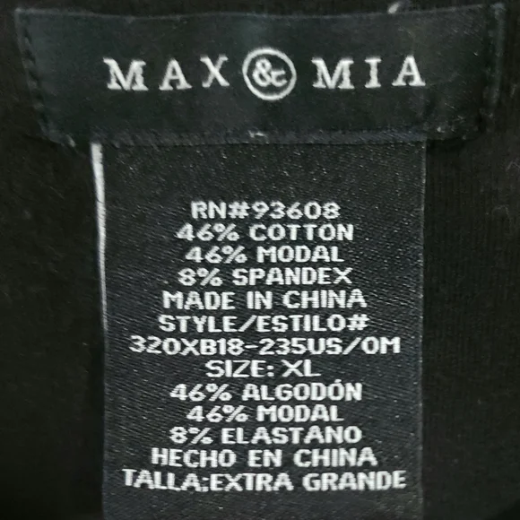 Max & Mia Black Leggings Size Xl - Picture 3 of 3